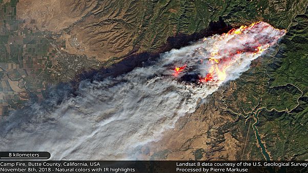 California: el monstruoso incendio de Camp Fire, desde el espacio California: el monstruoso incendio de Camp Fire, desde el espacio