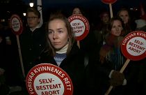 Manifestaciones en defensa de la ley del aborto en Noruega