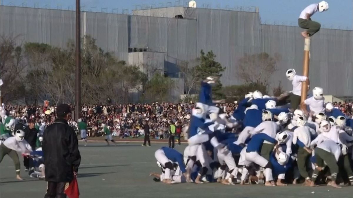 Japonya'da geleneksel 'direk devirme' yarışması: Botaoshi