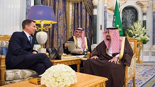 لقاء الملك سلمان بن عبد العزيز ووزير خارجية بريطانيا جيريمي هانت 12-11-2018
