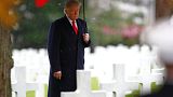 US President Donald Trump in Suresnes American Cemetery on Nov 11, 2018
