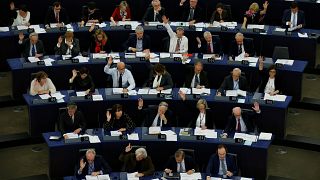 MEPs take part in a voting session at the European Parliament in Strasbourg