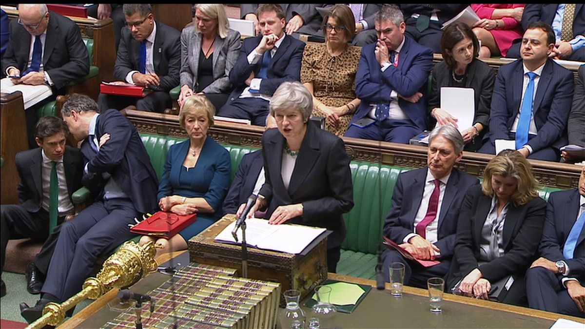 Theresa May in Parliament, London on November 15, 2018.