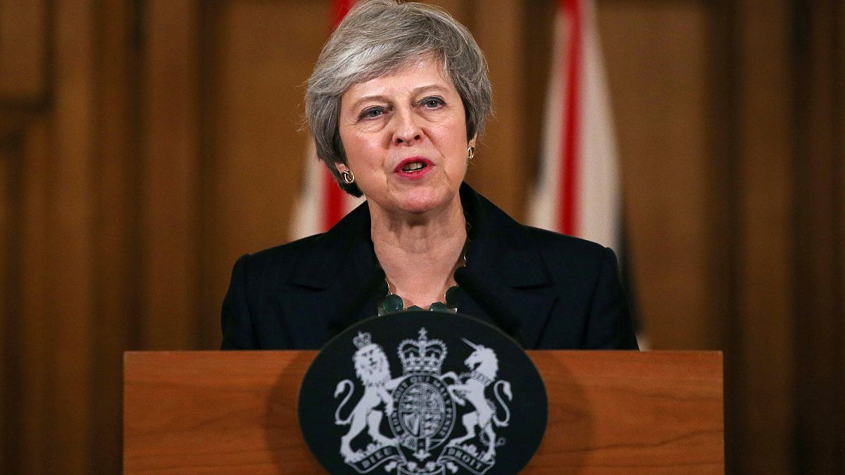 Theresa May holds a news conference at Downing Street in London
