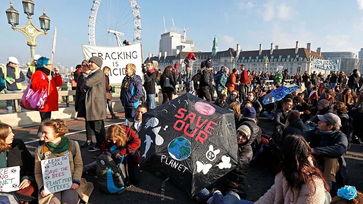 Environmentalists occupy five bridges in central London 