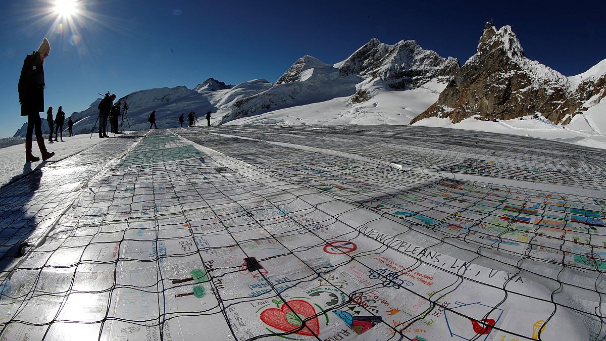 Climate change: giant postcard aims to highlight Europe’s shrinking glaciers