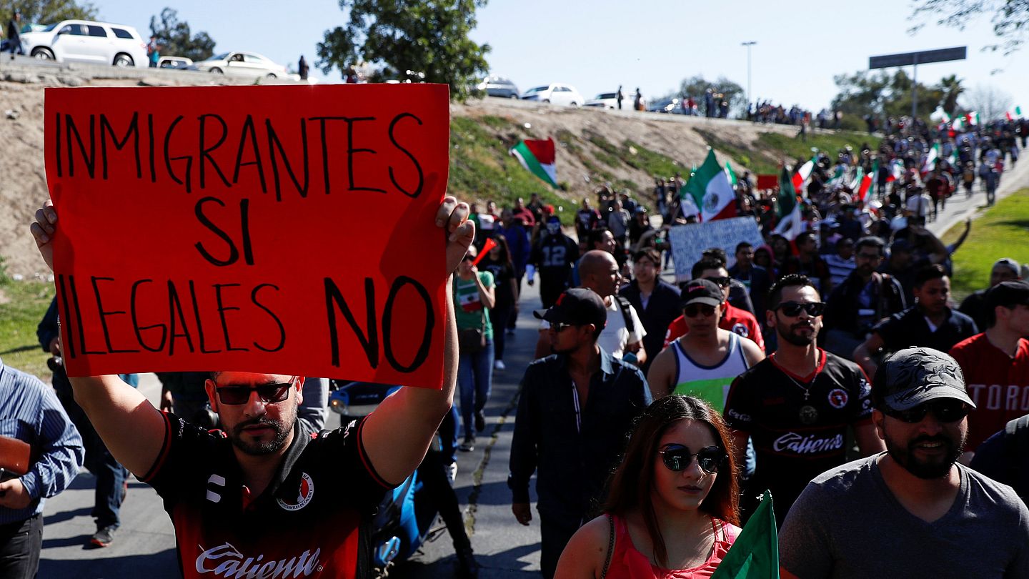 Protesta en Tijuana contra la caravana al grito de no a la invasi n