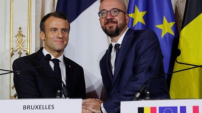 Macron lleva su discurso europeísta a Bélgica