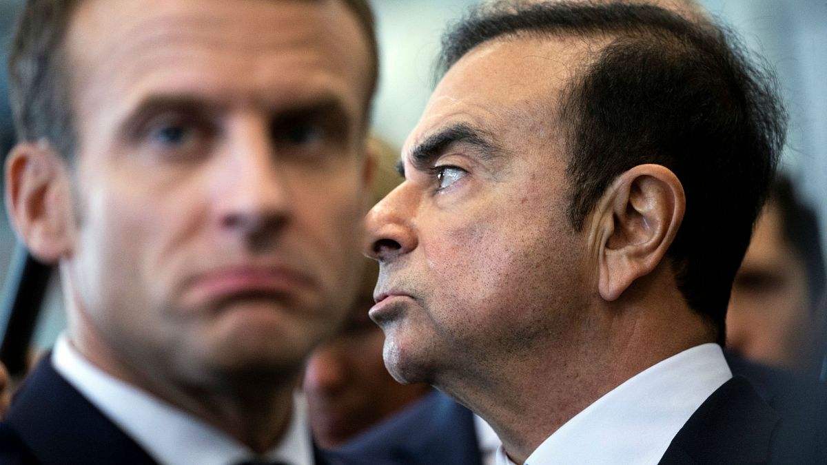 Fransa Cumhurbaşkanı Emmanuel Macron ve Renault CEO'su Carlos Ghosn
