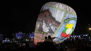 The balloon festival in Myanmar attracts thousands of people
