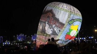 The balloon festival in Myanmar attracts thousands of people 