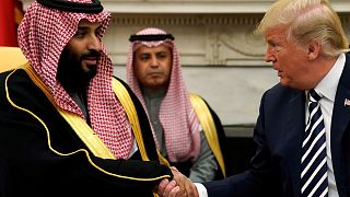 U.S. President Trump with Saudi Arabia's Crown Prince Mohammed bin Salman