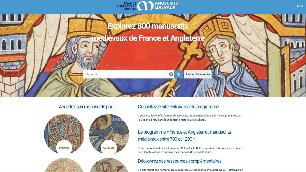 Capture d'écran du site manuscrits-france-angleterre.org