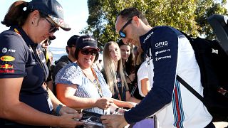 Robert Kubica signs autographs for fans in Melbourne on March 23, 2018