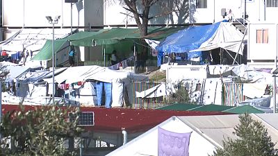 Moria refugee camp in Lesbos, Greece