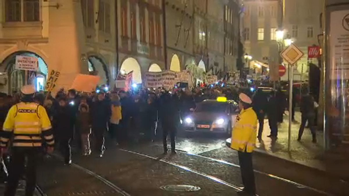 Czechs protest for the prime minister’s resignation