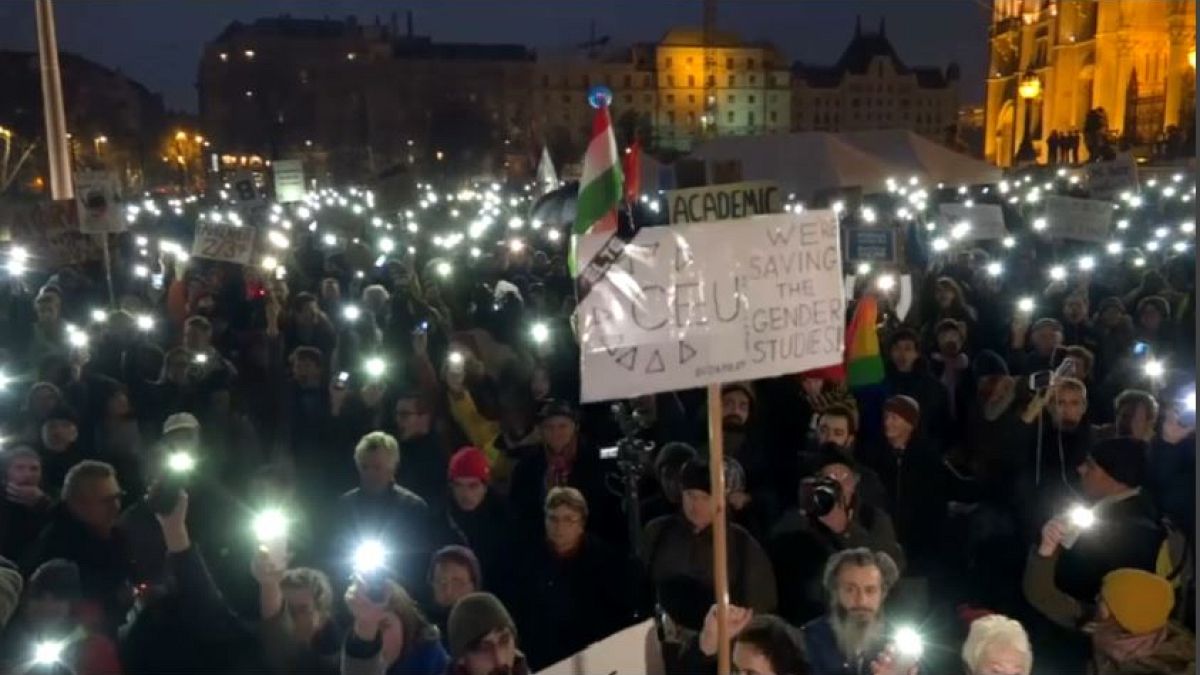 Студенческие протесты в Будапеште 