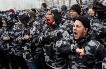  راهپیمایی شبه نظامیان گردان آزوف در کی‌یف