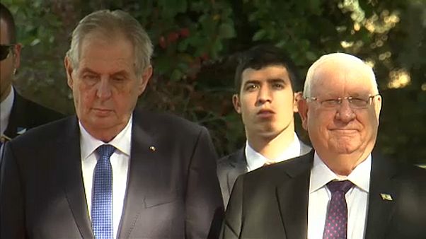 Milos Zeman cseh, és Reuven Rivlin izraeli elnök Milos Zeman cseh, és Reuven Rivlin izraeli elnök