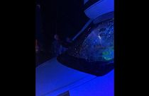 Watch: Footage of a van after it was attacked at a yellow vest blockade