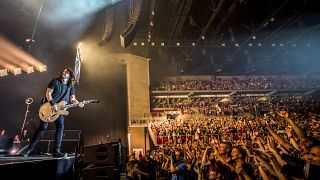 Dave Grohl az amerikai Foo Fighters együttes koncertjén Budapesten 2017-ben