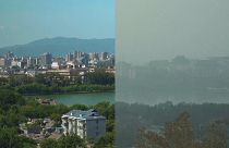 صورة تظهر تأثير التلوث على سماء العاصمة الصينية بكين