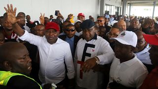 Félix Tshisekedi et Vital Kamerhe à l'aéroport de Kinshasa