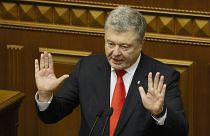 Ukrainian President Petro Poroshenko speaks in Parliament