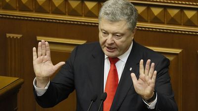 Ukrainian President Petro Poroshenko speaks in Parliament