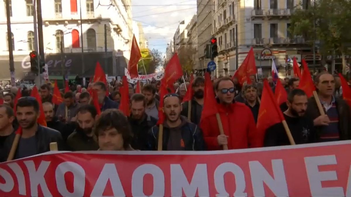 Greek workers strike, seeking wage hike, tax cuts