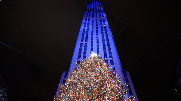 New York: Weihnachtsbaum-Lichter vor Rockefeller Center angezündet New York: Weihnachtsbaum-Lichter vor Rockefeller Center angezündet