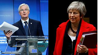 Michel Barnier (UE) e Theresa May (Reino Unido) promovem acordo do Brexit