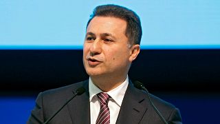 Nikola Gruevszki beszédet mond az Európai Néppárt kongresszusán 2015-ben