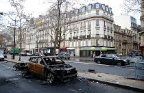 A vandalized car in Paris on Dec 2, 2018.