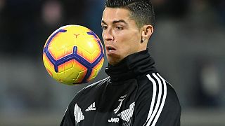 Cristiano Ronaldo no aquecimento com a Juventus