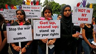 Protest against the rape of an eight-year-old girl in India in 2018 