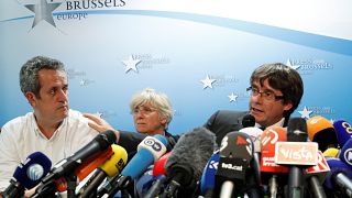 Sacked Catalan leader Carles Puigdemont and Joaquim Forn and Clara Ponsati