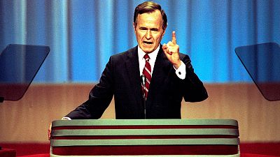 George H.W. Bush accepts the Republican nomination for president.