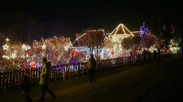 Austrian Christmas house dazzles with lights and inflatable figures Austrian Christmas house dazzles with lights and inflatable figures
