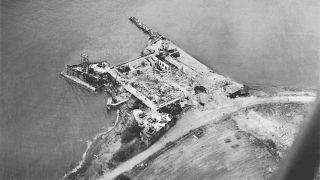 US Army 40th Division photo of old Spanish Fort San Pedro, Iloilo City