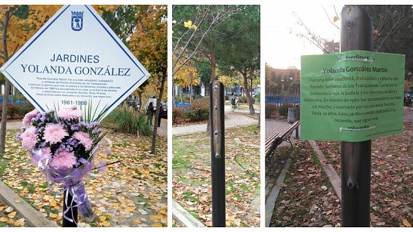 Das Denkmal, wie es ursprünlich aussah (links), und die neue Plakette. Das Denkmal, wie es ursprünlich aussah (links), und die neue Plakette.