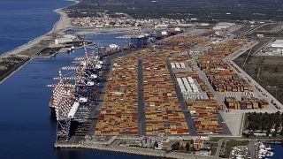 Italy's biggest container port Gioia Tauro in calabria