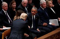 Watch: Trump snubs Clintons at George H.W. Bush funeral 