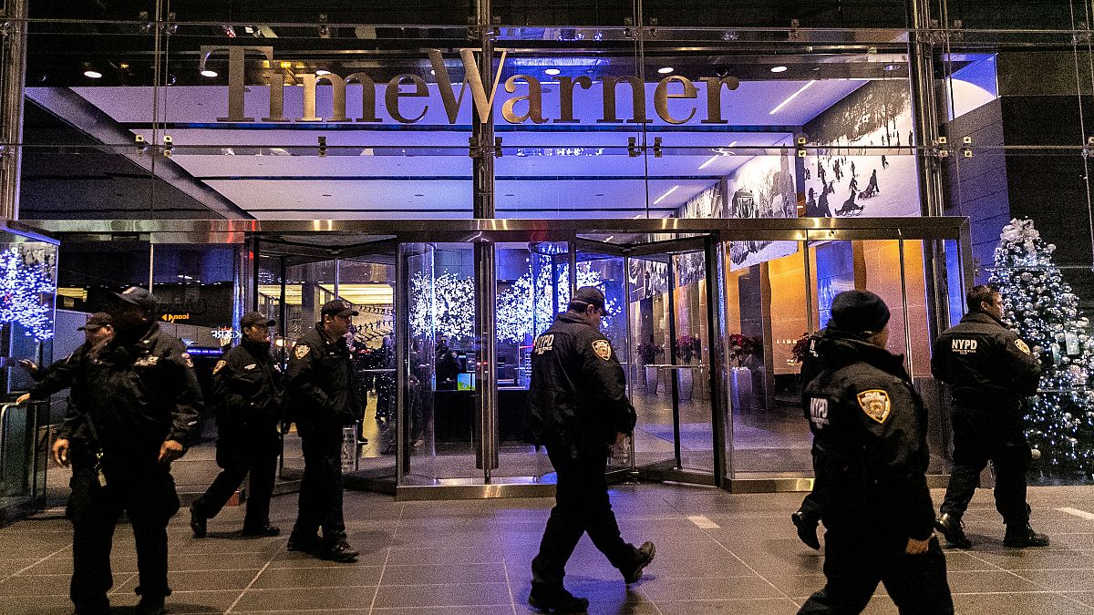 Police at the Time Warner Centre building