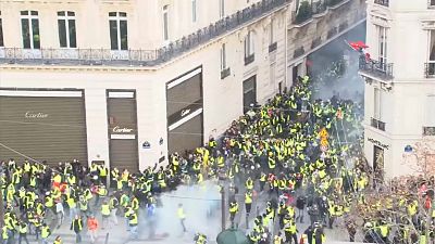 Fransız polisinden Sarı Yelekliler'e gaz bombası