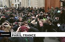 Paris ve Strasbourg'da lise öğrencileri Cumhurbaşkanı Macron'u protesto etti