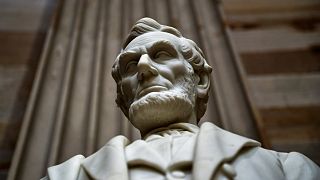Lincoln statue stands inside U.S. Capitol in Washington