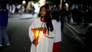 Pilgrims arrive at Virgin of Guadalupe Basilica in Mexico City
