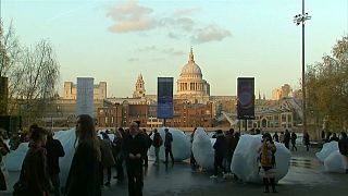 Greenland ice blocks melt in London for climate awareness