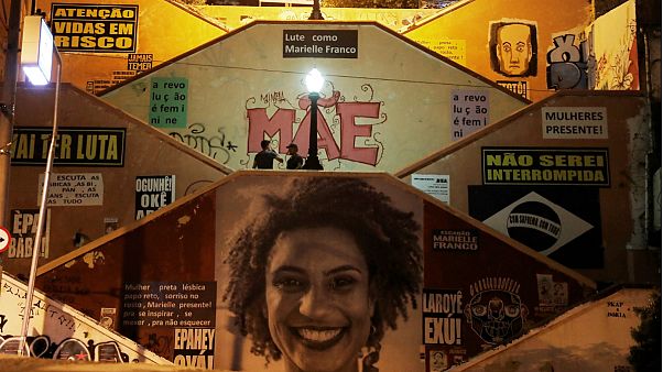 Mural em São Paulo em tributo à vereadora assassinada Marielle Franco Mural em São Paulo em tributo à vereadora assassinada Marielle Franco